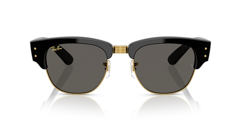 Ray-Ban Mega Clubmaster "Blacked Out" gris foncé / carrée noire et dorée propionate pont haut Lunette Solaire RB 0316S 6826/J5 50