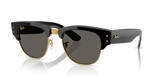 Ray-Ban Mega Clubmaster "Blacked Out" gris foncé / carrée noire et dorée propionate pont haut Lunette Solaire RB 0316S 6826/J5 50