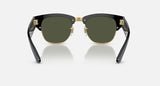 Ray-Ban Mega Clubmaster édition XXL Noir poli sur or G-15 Vert propionate pont haut Lunette Solaire RB 0316 901/31 50