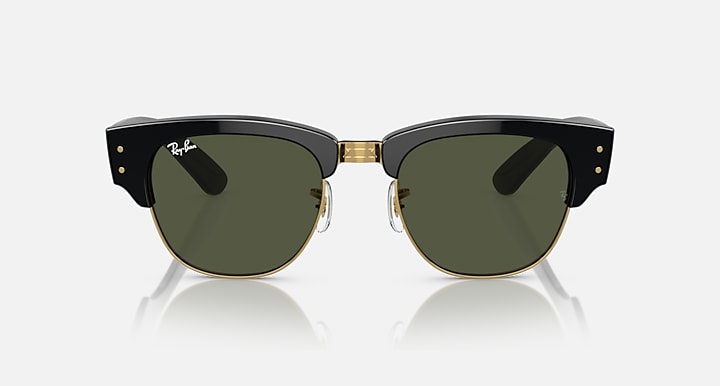 Ray-Ban Mega Clubmaster édition XXL Noir poli sur or G-15 Vert propionate pont haut Lunette Solaire RB 0316 901/31 50