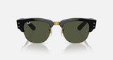 Ray-Ban Mega Clubmaster édition XXL Noir poli sur or G-15 Vert propionate pont haut Lunette Solaire RB 0316 901/31 50