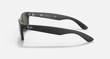 RAY-BAN : New Wayfarer Flash, Lunettes de soleil Carrée en Caoutchouc noir mat bleu flash , RB2132 622/30 55