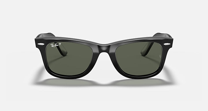 Ray-Ban Wayfarer Classic Original Carré Noir poli acetate Polarisé G-15 vert rb2140 901/58 50