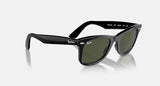 Ray-Ban Wayfarer Classic Original Carré Noir poli acétate Polarisé G-15 vert Rb 2140 901 50