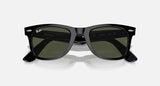 Ray-Ban Wayfarer Classic Original Carré Noir poli acétate Polarisé G-15 vert Rb 2140 901 50