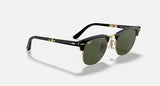 Ray-Ban — Clubmaster Folding rétro Noir poli G-15 Vert Carré en acetate Lunette Solaire Rb2176 901 51