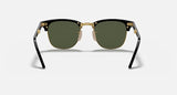 Ray-Ban — Clubmaster Folding rétro Noir poli G-15 Vert Carré en acetate Lunette Solaire Rb2176 901 51