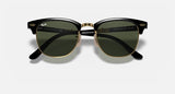 Ray-Ban — Clubmaster Folding rétro Noir poli G-15 Vert Carré en acetate Lunette Solaire Rb2176 901 51