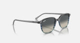 RAY-BAN : Léonard carré au rayures grises et bleues polies en acétate avec lentilles grises | Rb2193 1381/71