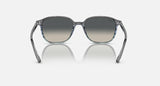 RAY-BAN : Léonard carré au rayures grises et bleues polies en acétate avec lentilles grises | Rb2193 1381/71