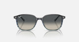 RAY-BAN : Léonard carré au rayures grises et bleues polies en acétate avec lentilles grises | Rb2193 1381/71