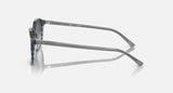 RAY-BAN : Léonard carré au rayures grises et bleues polies en acétate avec lentilles grises | Rb2193 1381/71