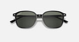 RAY-BAN : Léonard Carré Noir poli en acétate G-15 Vert Polarisé Rb2193 901 58 53
