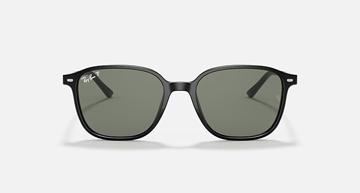 RAY-BAN : Léonard Carré Noir poli en acétate G-15 Vert Polarisé Rb2193 901 58 53