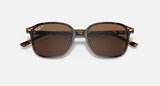 RAY-BAN : Léonard Carré Tortue polie en acétate polarisé marron Rb2193 902/57 53