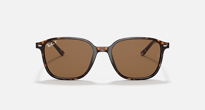 RAY-BAN : Léonard Carré Tortue polie en acétate polarisé marron Rb2193 902/57 53