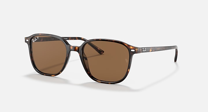RAY-BAN : Léonard carré au rayures grises et bleues polies en acétate avec lentilles grises | Rb2193 1381/71