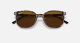RAY-BAN : Elliot carré brun gris havane poli en acétate à lentilles polarisé marron | RB2197 1357/57