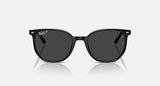 RAY-BAN : Elliot carré Noir poli en acétate à lentilles Polarisé noir | RB2197 901/48 52
