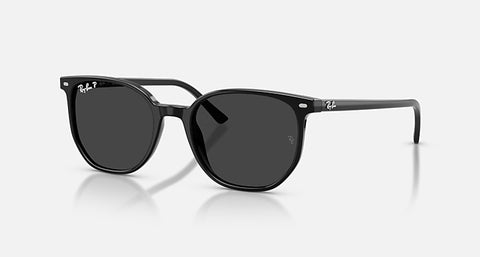 RAY-BAN : Elliot carré Noir poli en acétate à lentilles Polarisé noir | RB2197 901/48 52