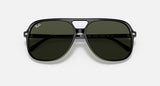 RAY-BAN : BILL, Carré en acétate Noir poli, G-15 Vert Rb2198 901/31