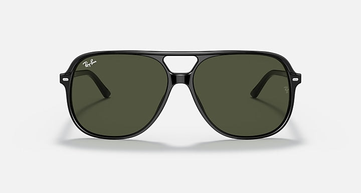 RAY-BAN : BILL, Carré en acétate Noir poli, G-15 Vert Rb2198 901/31