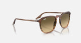 RAY-BAN : RB 2203 — Lunettes en acétate rayé marron et vert poli carrée, lentilles brune noir | Rb2203 1392/0a