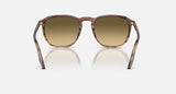 RAY-BAN : RB 2203 — Lunettes en acétate rayé marron et vert poli carrée, lentilles brune noir | Rb2203 1392/0a