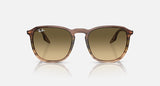 RAY-BAN : RB 2203 — Lunettes en acétate rayé marron et vert poli carrée, lentilles brune noir | Rb2203 1392/0a