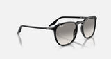 RAY-BAN : RB 2203 — Lunettes en acétate noir poli carrée, lentilles Gris clair (Rb2203 901/32)