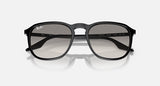 RAY-BAN : RB 2203 — Lunettes en acétate noir poli carrée, lentilles Gris clair (Rb2203 901/32)
