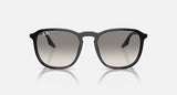 RAY-BAN : RB 2203 — Lunettes en acétate noir poli carrée, lentilles Gris clair (Rb2203 901/32)