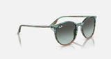 RAY-BAN : RB 2204 — Lunettes en acétate Rayée bleues et vertes polies avec lentilles Bleu Vintage |  RB2204 1394gk