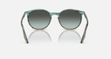 RAY-BAN : RB 2204 — Lunettes en acétate Rayée bleues et vertes polies avec lentilles Bleu Vintage |  RB2204 1394gk
