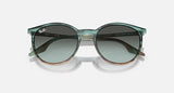 RAY-BAN : RB 2204 — Lunettes en acétate Rayée bleues et vertes polies avec lentilles Bleu Vintage |  RB2204 1394gk