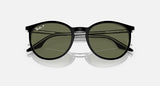 RAY-BAN : RB 2204 — Lunettes Phantos en acétate Noir poli sur transparent avec lentilles polarisé vert | RB2204 919/58 51-20
