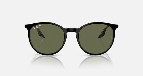 RAY-BAN : RB 2204 — Lunettes Phantos en acétate Noir poli sur transparent avec lentilles polarisé vert | RB2204 919/58 51-20