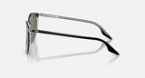 RAY-BAN : RB 2204 — Lunettes Phantos en acétate Noir poli sur transparent avec lentilles polarisé vert | RB2204 919/58 51-20