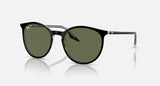 RAY-BAN : RB 2204 — Lunettes Phantos en acétate Noir poli sur transparent avec lentilles polarisé vert | RB2204 919/58 51-20