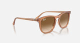 RAY-BAN : RB 2210 — Lunettes en propionate brun transparent poli carré avec lentilles clair et brun | Rb2210 6764/51 53