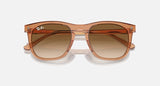 RAY-BAN : RB 2210 — Lunettes en propionate brun transparent poli carré avec lentilles clair et brun | Rb2210 6764/51 53