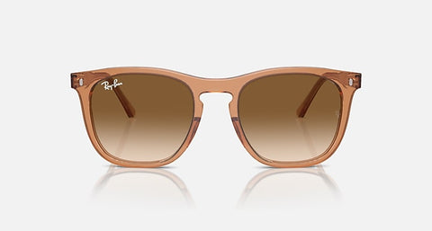 RAY-BAN : RB 2210— Lunettes en propionate brun transparent poli carré avec lentilles clair et brun | Rb2210 6764/51 53