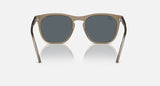 RAY-BAN : RB 2210 — Lunettes en propionate brun transparent poli carré avec lentilles bleu | RB2210 6765R5 53