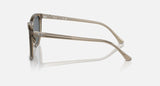 RAY-BAN : RB 2210 — Lunettes en propionate brun transparent poli carré avec lentilles bleu | RB2210 6765R5 53