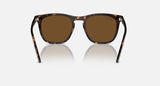 RAY-BAN : RB 2210 — Lunettes en propionate havane polie carré avec lentilles marron polarisé | Rb2210 902/57 53