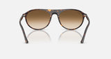 RAY-BAN : RB 2215 — Lunettes en acétate havane polie carré avec lentilles marron clair dégradé | RB2215 902/51 56-20