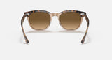RAY-BAN : HAWKEYE — Lunettes en acétate Havana poli sur fond brun transparent carré avec lentilles marron polarisé | Rb2298 1292/m2 52