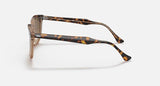 RAY-BAN : HAWKEYE — Lunettes en acétate Havana poli sur fond brun transparent carré avec lentilles marron polarisé | Rb2298 1292/m2 52