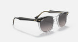RAY-BAN : HAWKEYE — Lunettes en acétate Noir poli sur transparent carré | RB2298 1294/M3 52-21