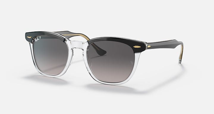 RAY-BAN : HAWKEYE — Lunettes en acétate Noir poli sur transparent carré | RB2298 1294/M3 52-21